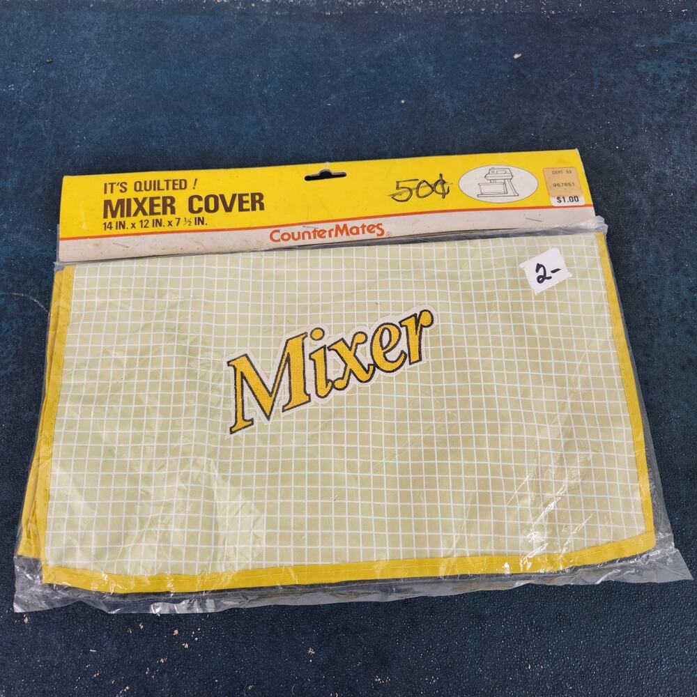 VTG CounterMates Yellow Mixer Cover Quilted Retro 70s 80s Home Decor